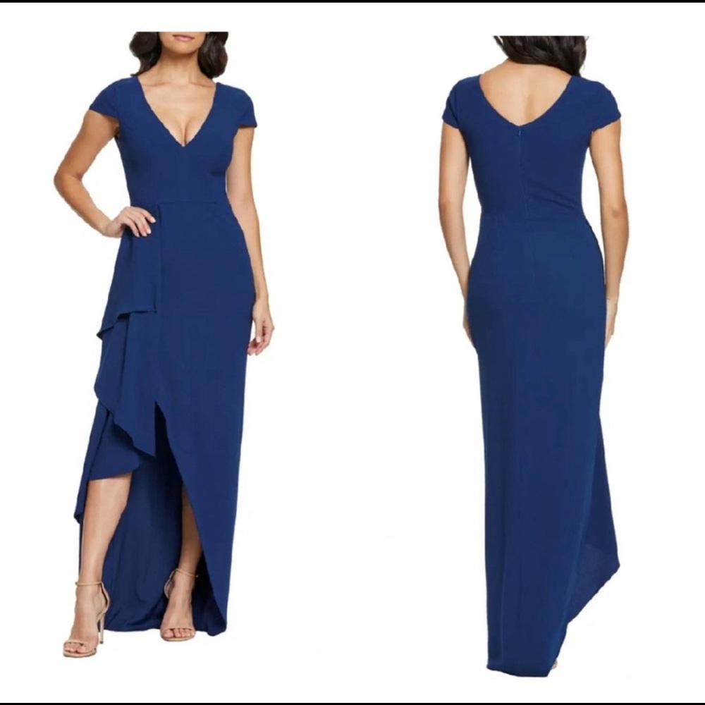 Dress the Population Alma Blue Cap Sleeve Dress